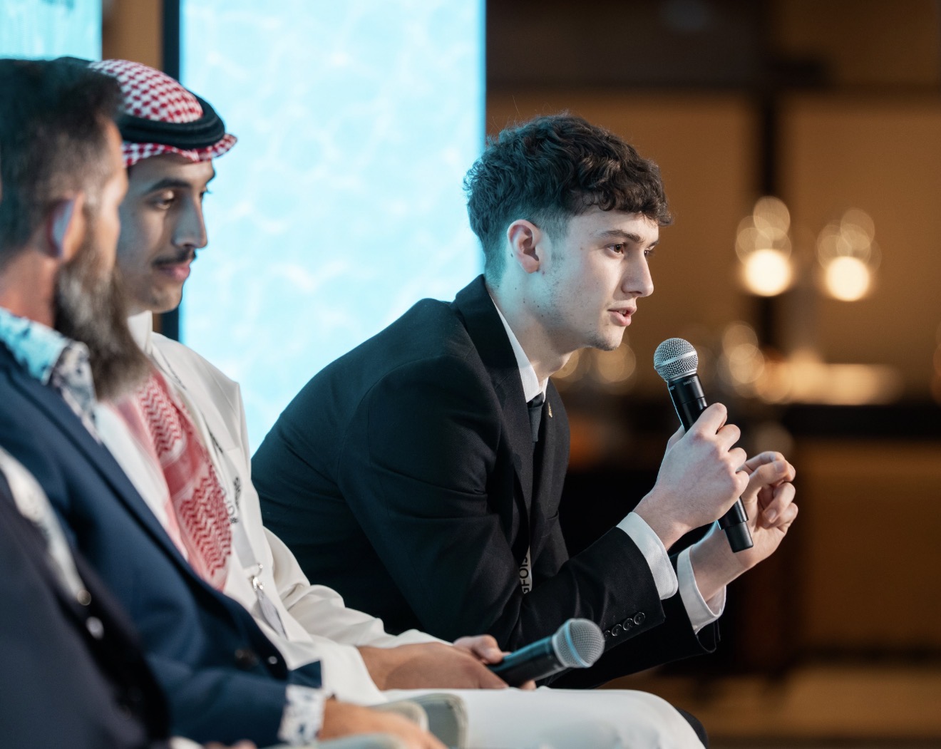 Owen Clater on a panel at a Dubai investment summit